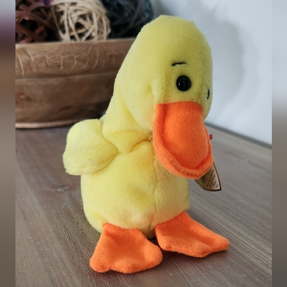 🦆 Ty Beanie Baby “Quackers” & Teenie Beanie “Quacks” Duck Set – 1993 Vintage - Picture 3 of 16